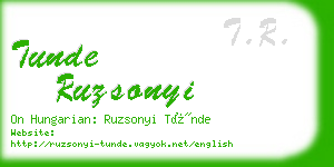 tunde ruzsonyi business card